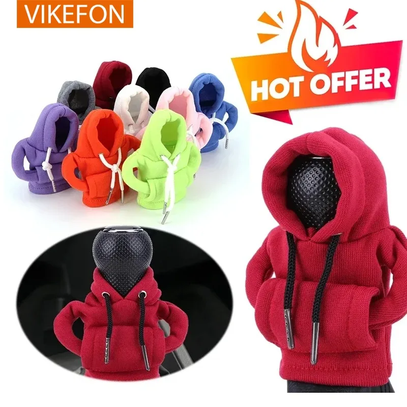 VIKEFON Car Shift Lever Handle Kit Creative Universal Car Gear Shift Washable Hoodie Decoration Funny Car Interior Accessories - AliExpress
