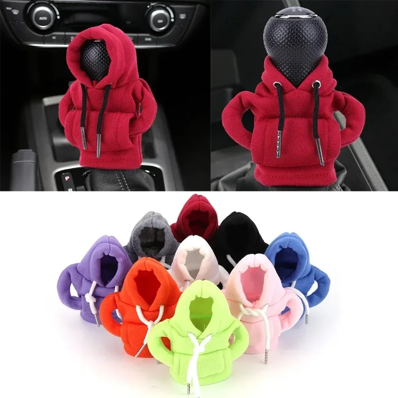 VIKEFON Car Shift Lever Handle Kit Creative Universal Car Gear Shift Washable Hoodie Decoration Funny Car Interior Accessories - AliExpress - الصورة 3